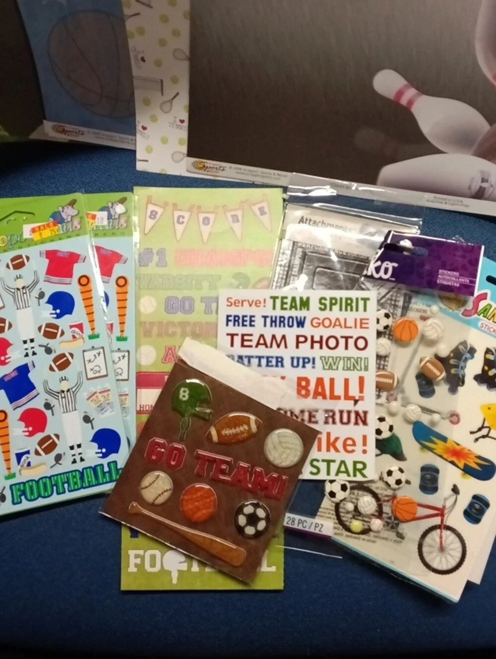47 Pc Sports Assortment - Paper, Stamps, Embellishments